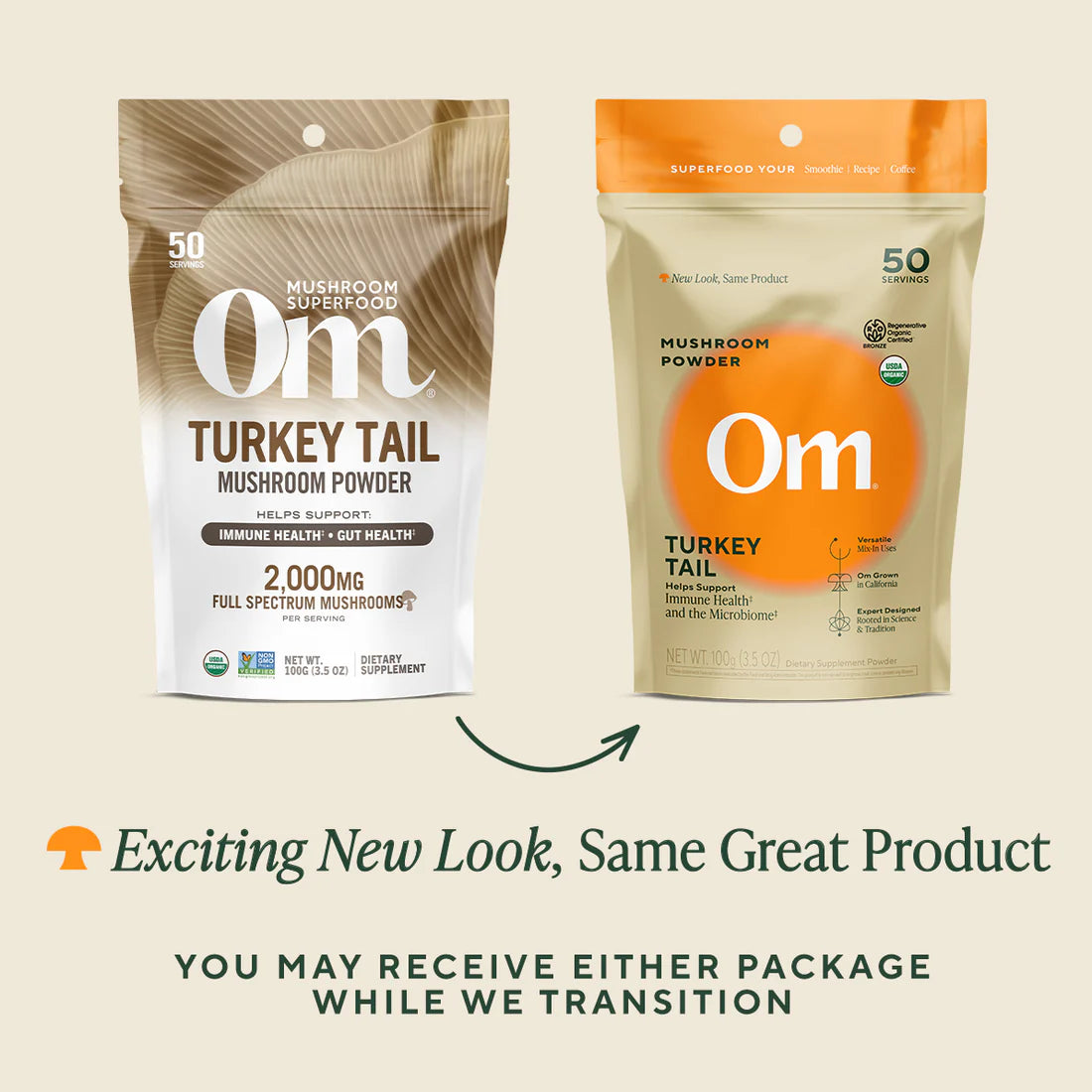 Om Mushroom Superfood - Turkey Tail Organic Mushroom Powder - 100g - 50 Servings image 2