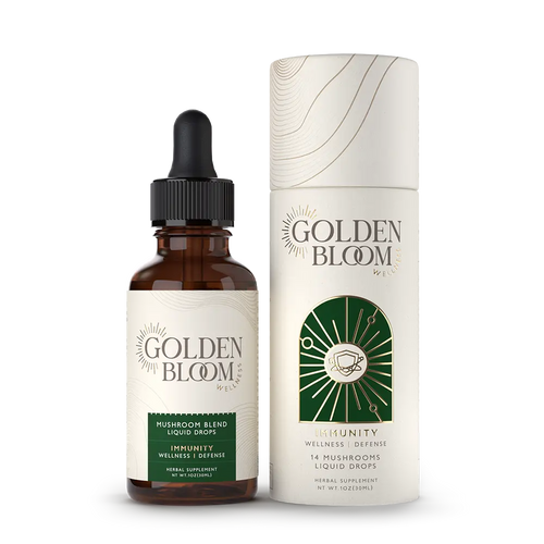 Golden Bloom Wellness - Immunity Fusion Mushroom Blend Tincture - 30mL - 30 Servings image 0