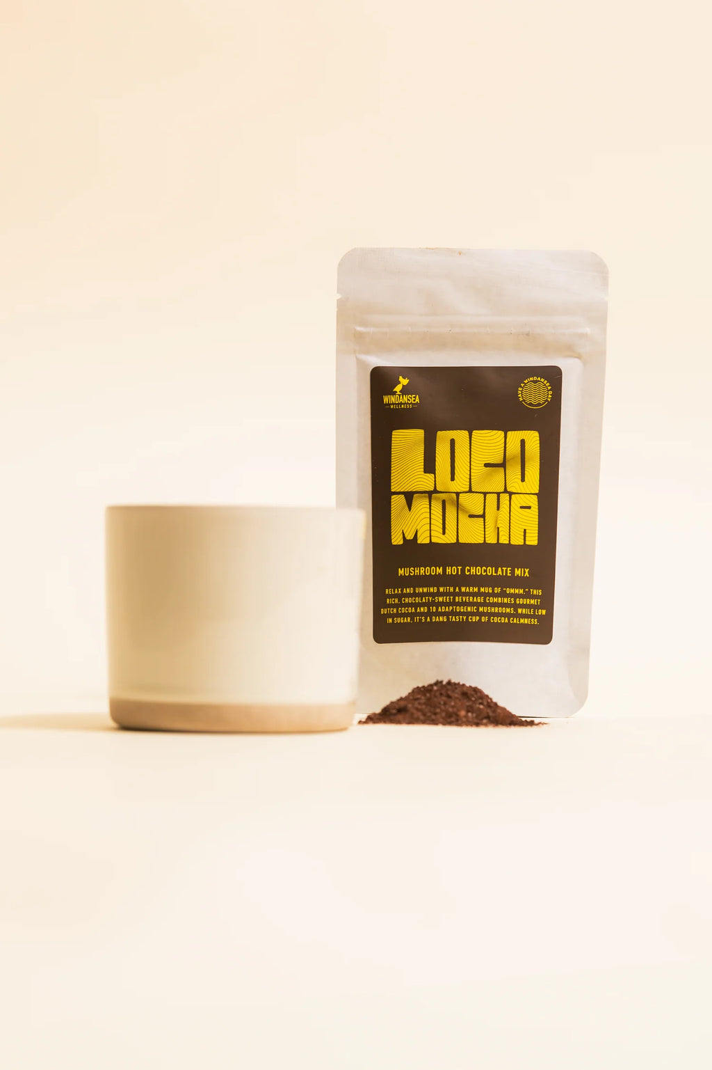 Windansea Coffee - Loco Mocha Mushroom Hot Chocolate Mix - 80g - 640mg Mushroom Blend per Serving - 10 Servings image 1