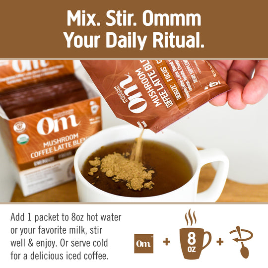 Om Mushroom Superfood - Mushroom Coffee Latte Blend - 240g - 30 Servings image 2