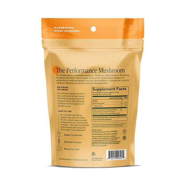 Om Mushroom Superfood - Cordyceps Organic Mushroom Powder - 60g - 30 Servings image 4