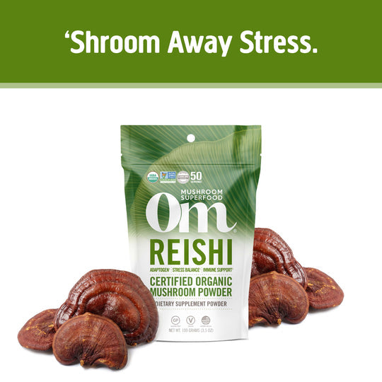 Om Mushroom Superfood - Reishi Organic Mushroom Powder - 200g - 100 Servings image 1