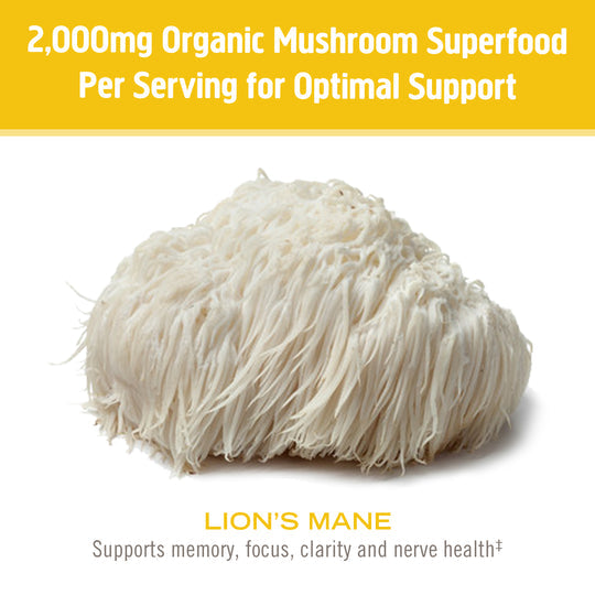 Om Mushroom Superfood - Lion’s Mane Organic Mushroom Powder - 200g - 100 Servings image 3
