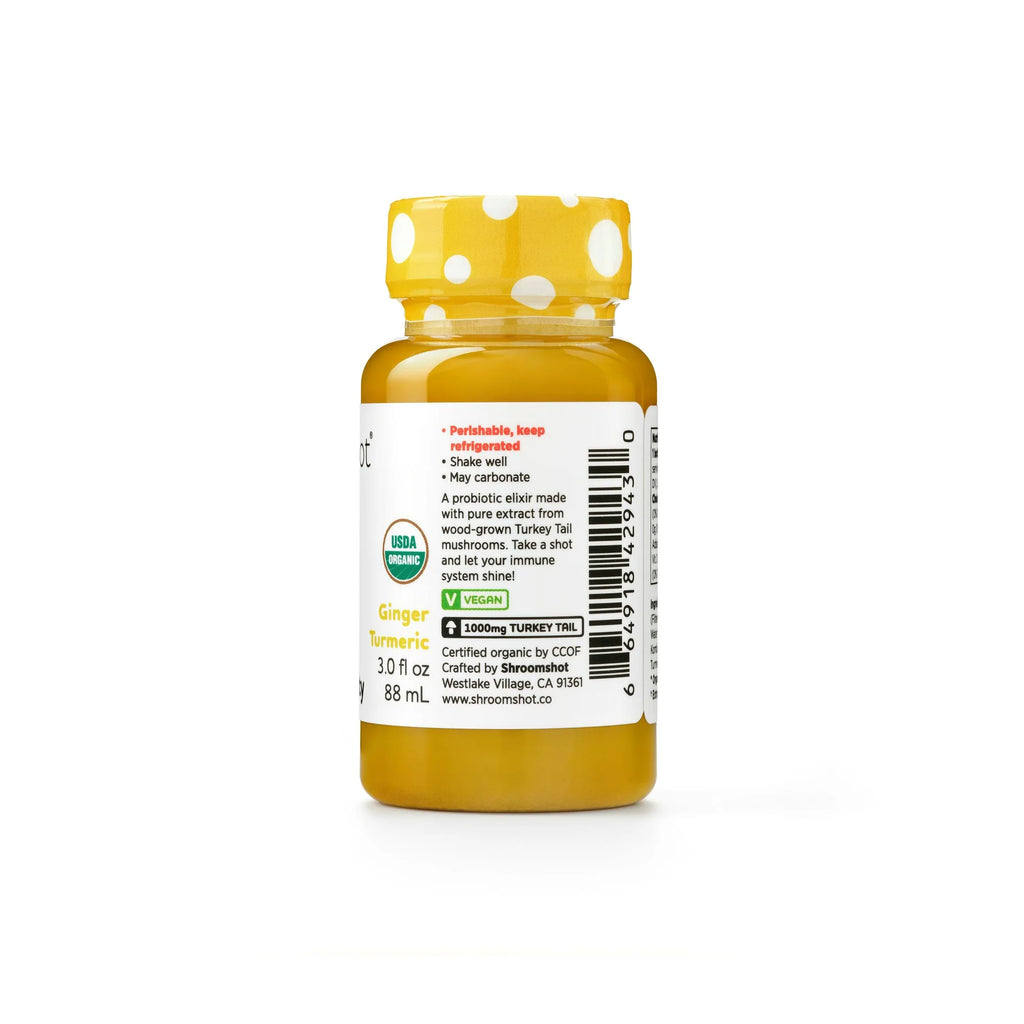 Shroomworks - Golden Immunity Turkey Tail Shroomshot - Ginger Turmeric - 12ct - 12 Servings image 3