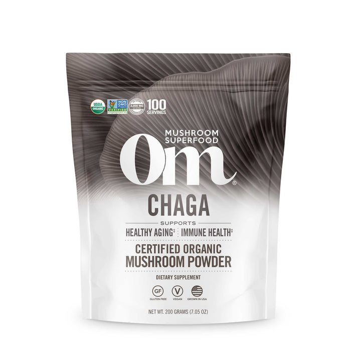 Om Mushroom Superfood - Chaga Organic Mushroom Powder - 200g - 100 Servings image 0