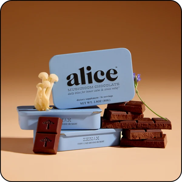Alice Mushrooms - Zen-X Stress-Relief Reishi Mushroom Chocolates - 80g - 16 Servings