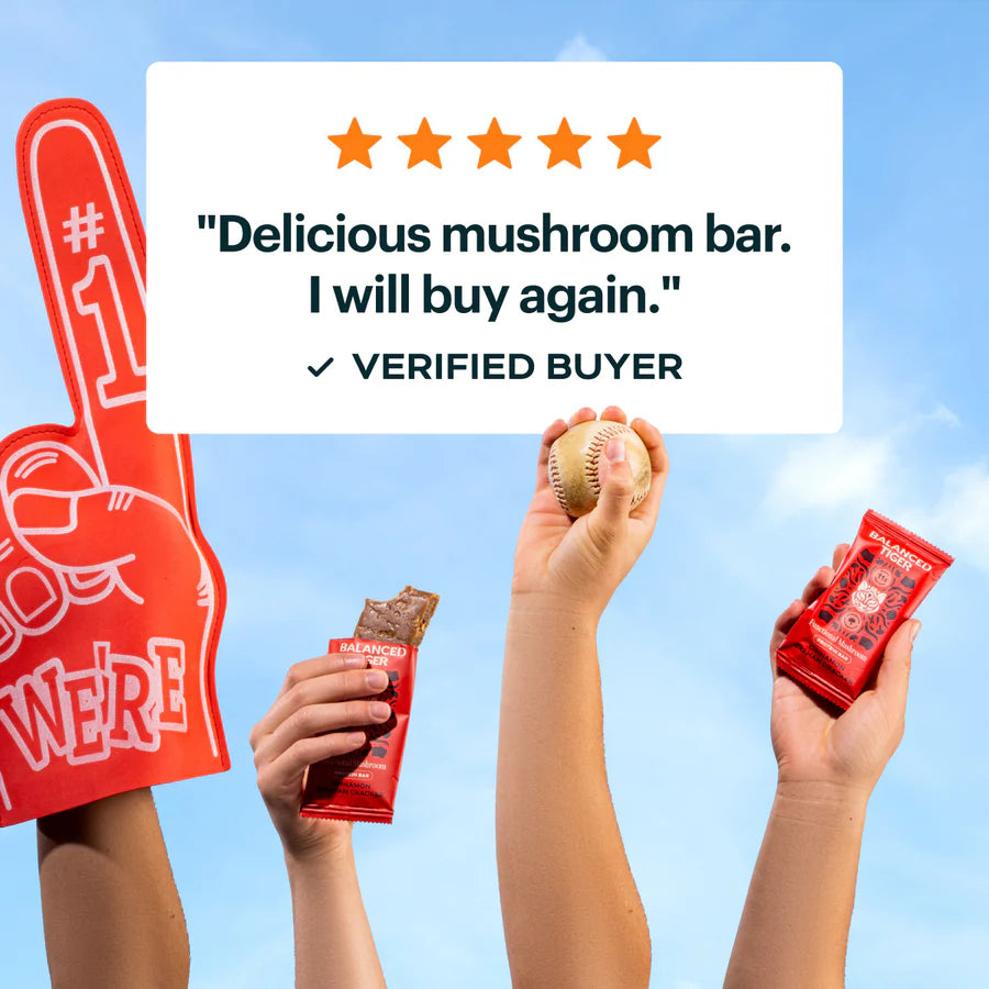 Balanced Tiger - Functional Mushroom Protein Bar - Cinnamon Graham Cracker - 12ct - 12 Servings