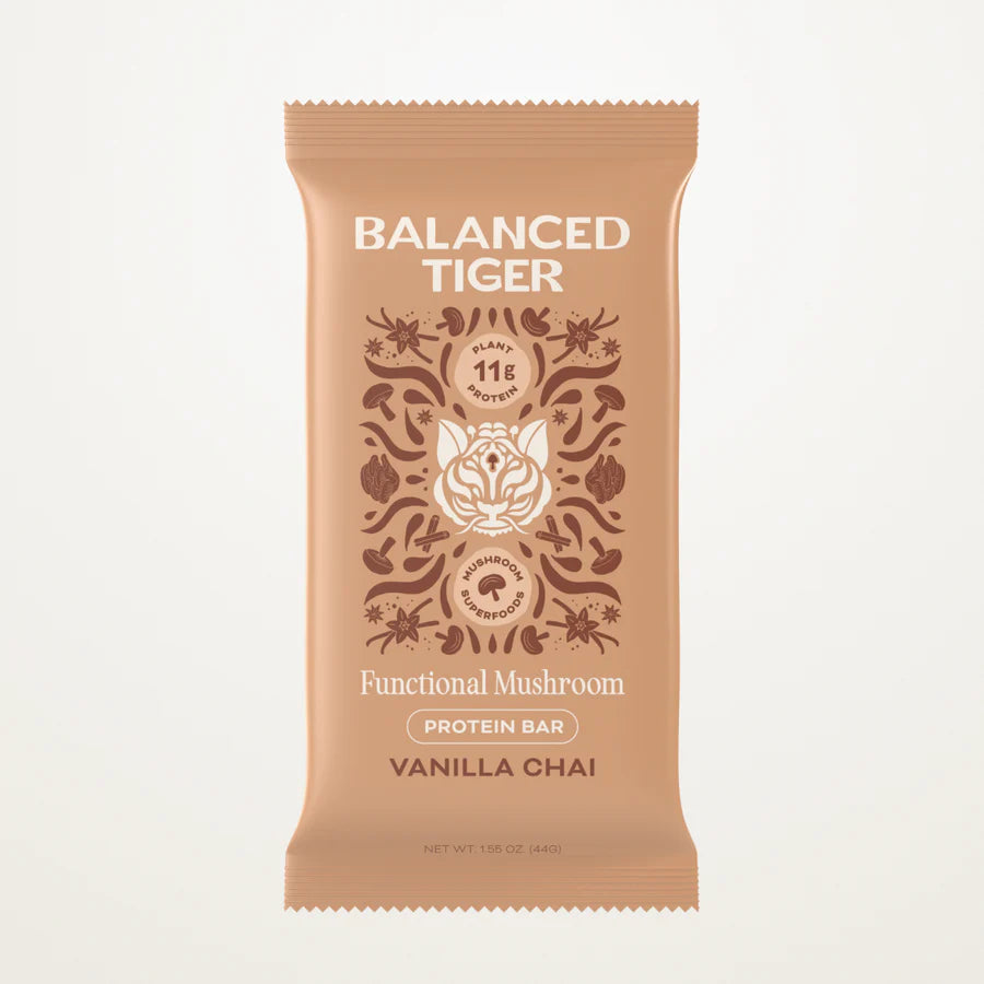 Balanced Tiger - Functional Mushroom Protein Bar - Vanilla Chai - 12ct - 12 Servings