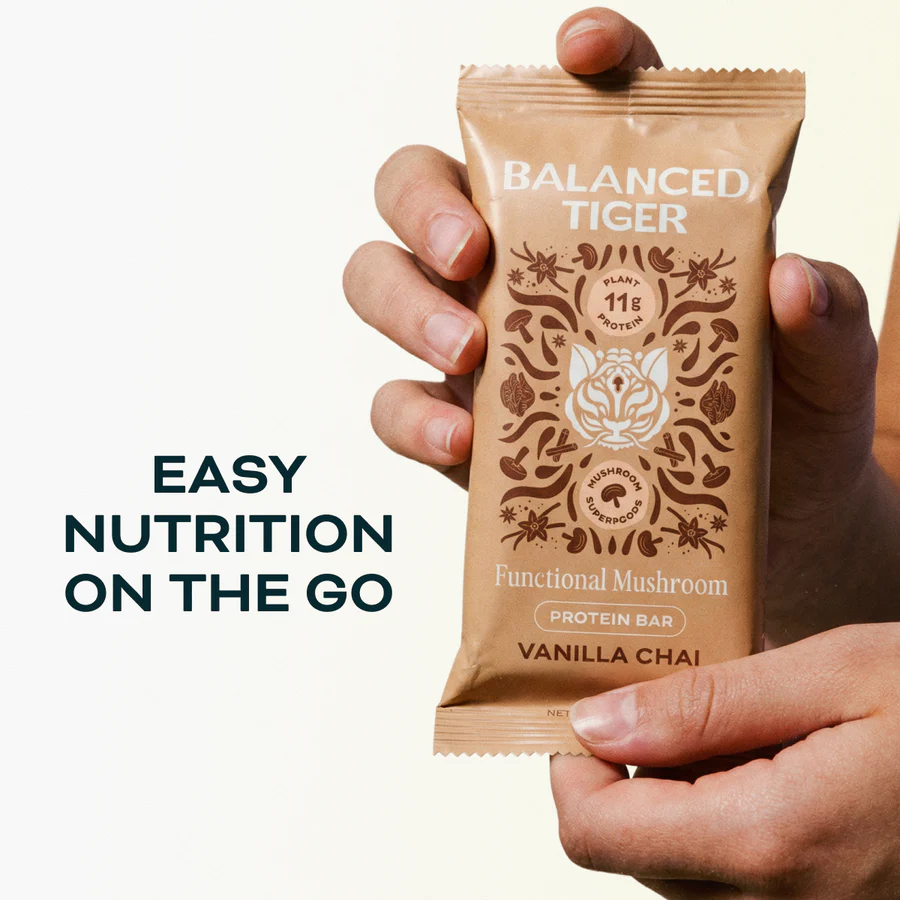 Balanced Tiger - Functional Mushroom Protein Bar - Vanilla Chai - 12ct - 12 Servings