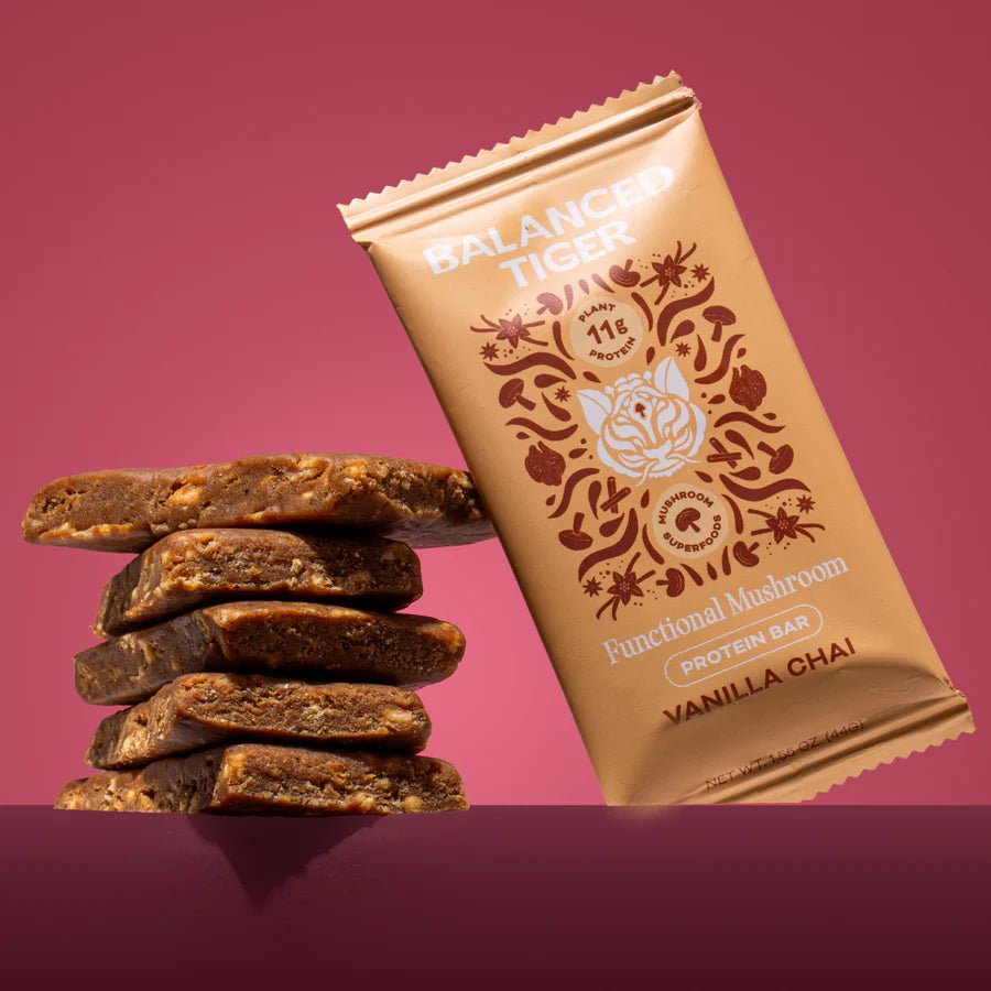 Balanced Tiger - Functional Mushroom Protein Bar - Vanilla Chai - 12ct - 12 Servings