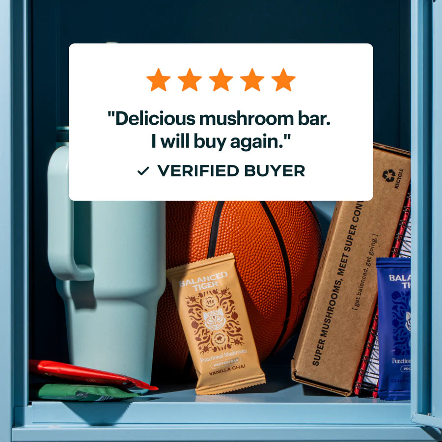 Balanced Tiger - Functional Mushroom Protein Bar - Vanilla Chai - 12ct - 12 Servings