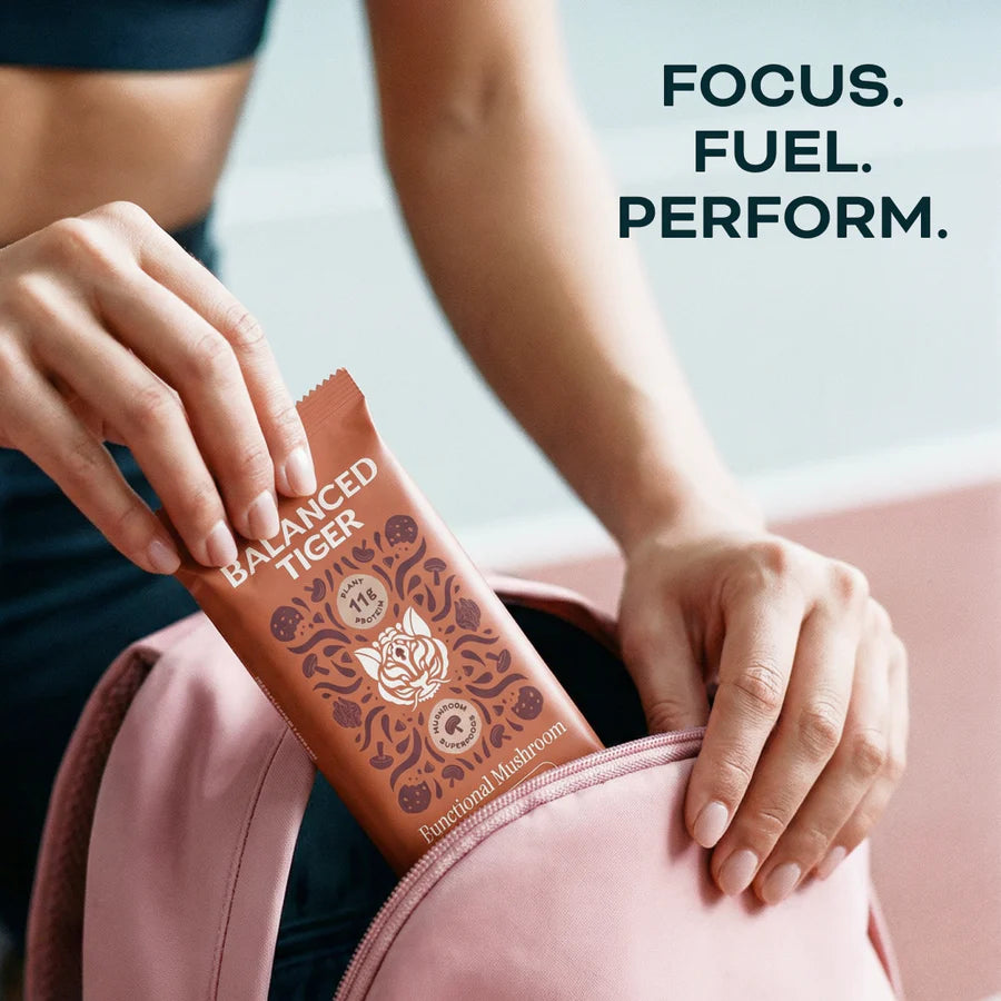 Balanced Tiger – Functional Mushroom Protein Bar – Chocolate Chip Cookie Dough – 12ct – 12 Servings