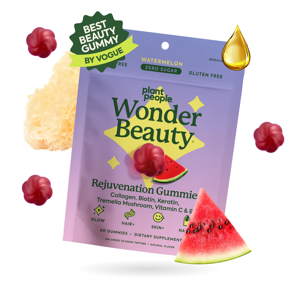 Plant People - WonderBeauty Mushroom Gummies - Watermelon - 60ct - 300mg per serving - 30 Servings