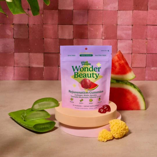 Plant People - WonderBeauty Mushroom Gummies - Watermelon - 60ct - 300mg per serving - 30 Servings