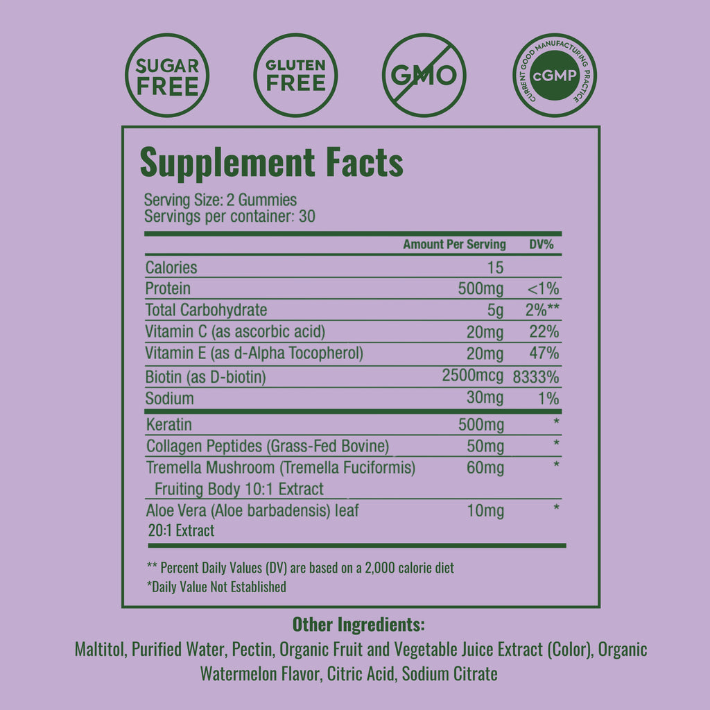 Plant People - WonderBeauty Mushroom Gummies - Watermelon - 60ct - 300mg per serving - 30 Servings