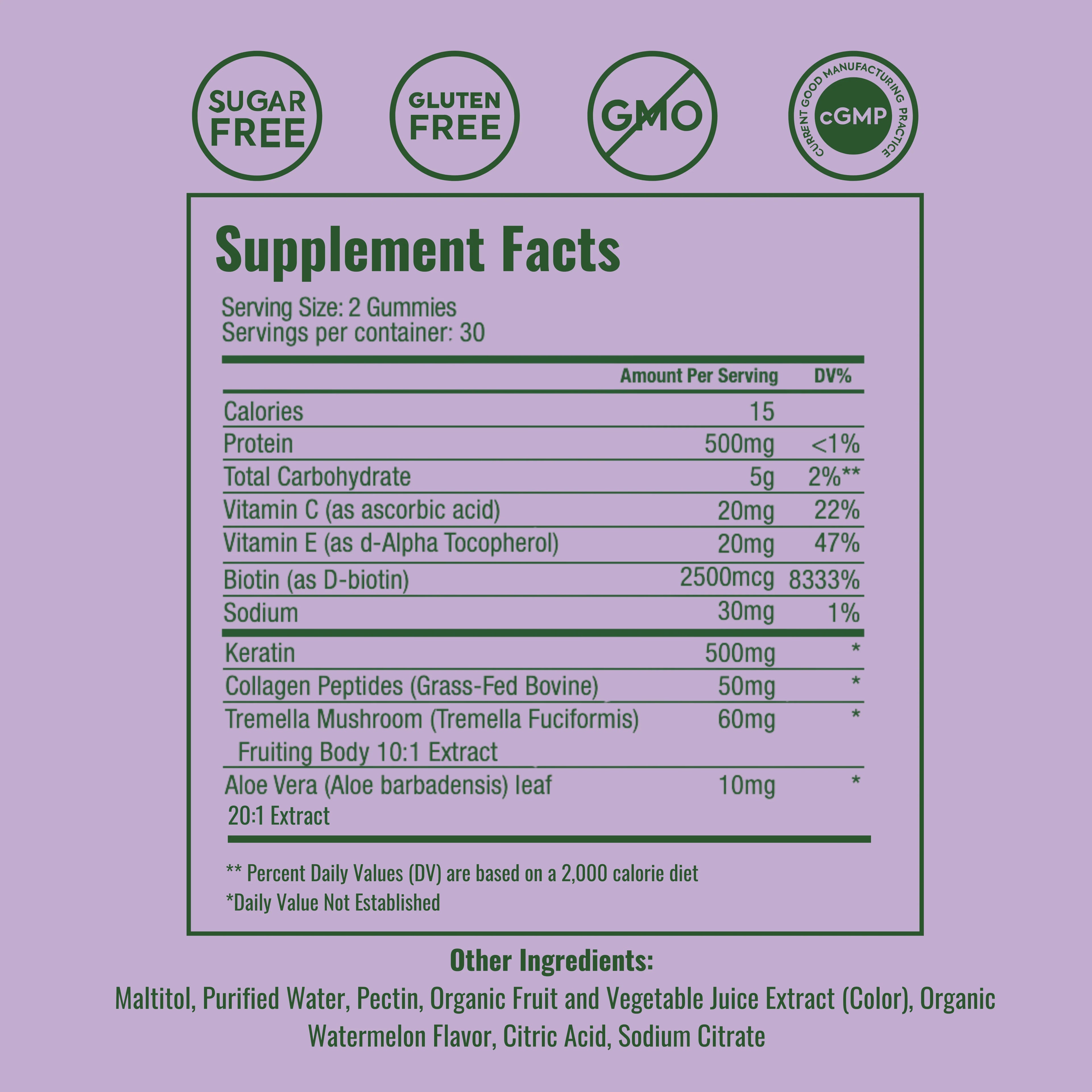 Plant People - WonderBeauty Mushroom Gummies - Watermelon - 60ct - 300mg per serving - 30 Servings