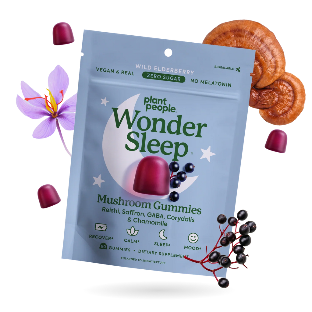 Plant People - WonderSleep Mushroom Gummies - Wild Elderberry - 60ct - 510mg per Serving - 30 Servings