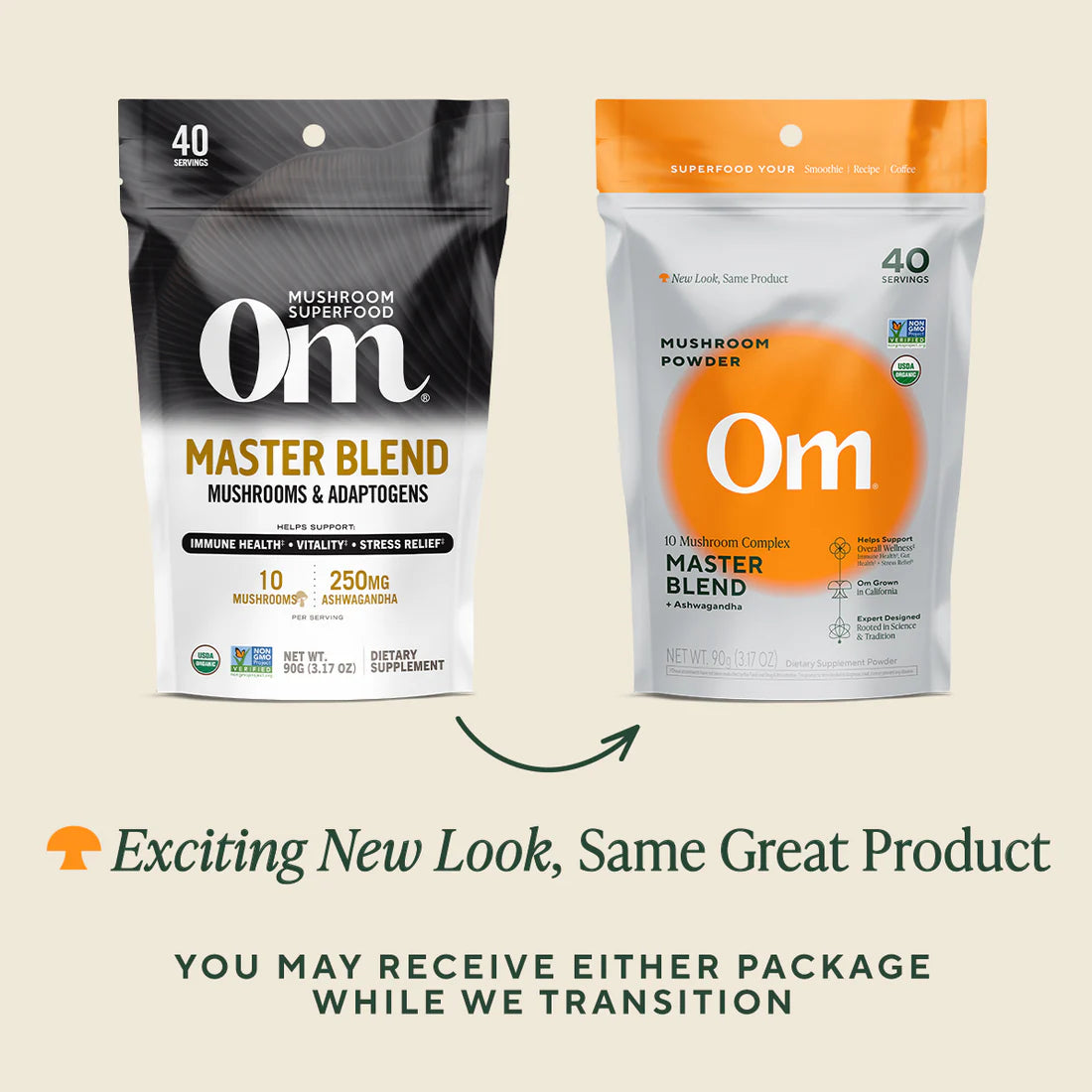 Om Mushroom Superfood - Master Blend Organic Mushroom Powder - 63g - 28 Servings image 2