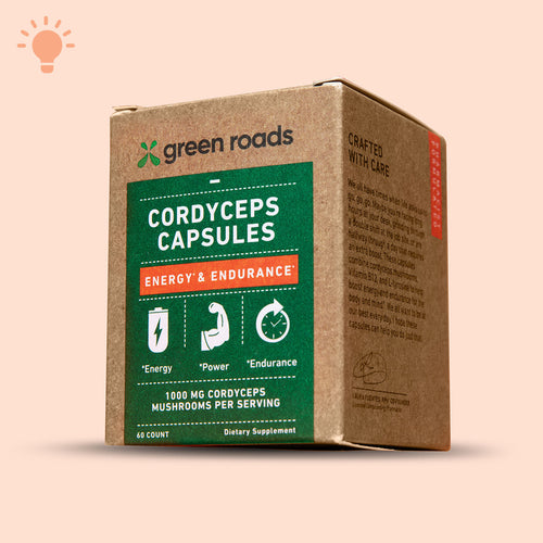 Green Roads - Cordyceps Energy + Endurance Mushroom Capsules - 60ct - 1000mg Cordyceps per Serving - 30 Servings image 0