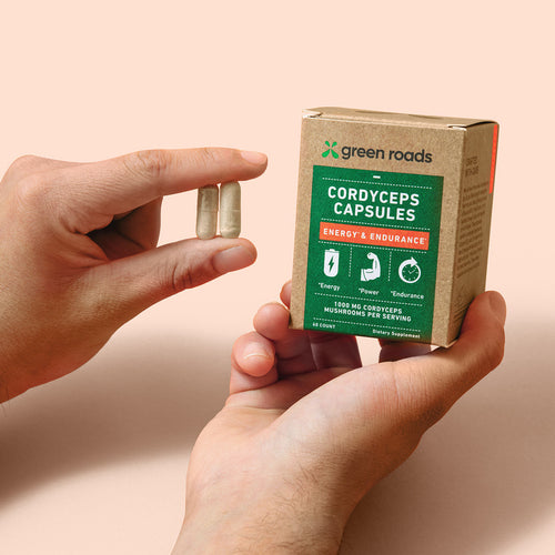 Green Roads - Cordyceps Energy + Endurance Mushroom Capsules - 60ct - 1000mg Cordyceps per Serving - 30 Servings image 1