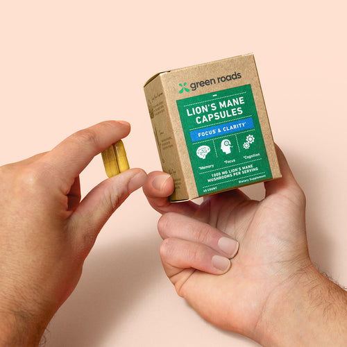 Green Roads - Lion's Mane Focus + Clarity Mushroom Capsules - 60ct - 1000mg Lion's Mane per Serving - 30 Servings image 1