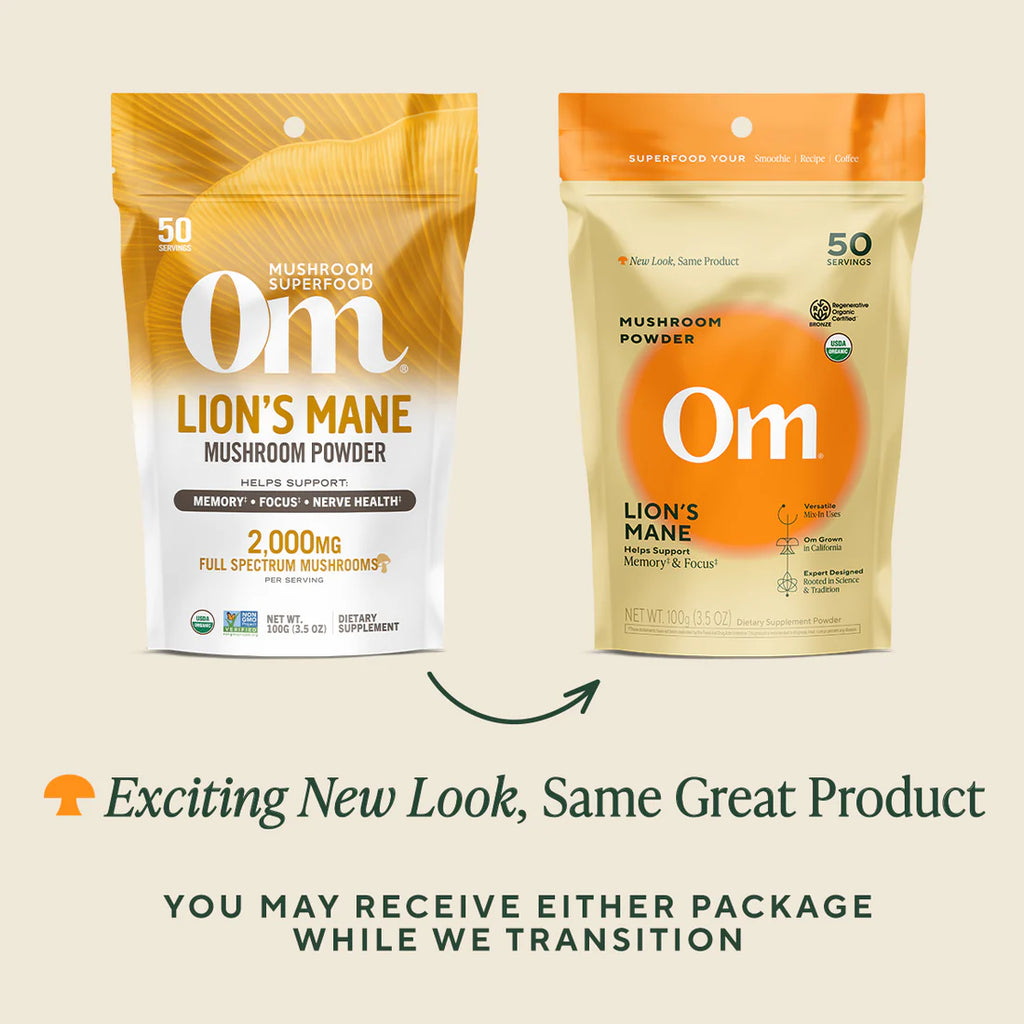 Om Mushroom Superfood - Lion’s Mane Organic Mushroom Powder - 60g - 30 Servings image 2