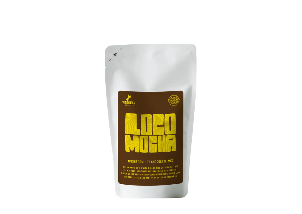 Windansea Coffee - Loco Mocha Mushroom Hot Chocolate Mix - 80g - 640mg Mushroom Blend per Serving - 10 Servings