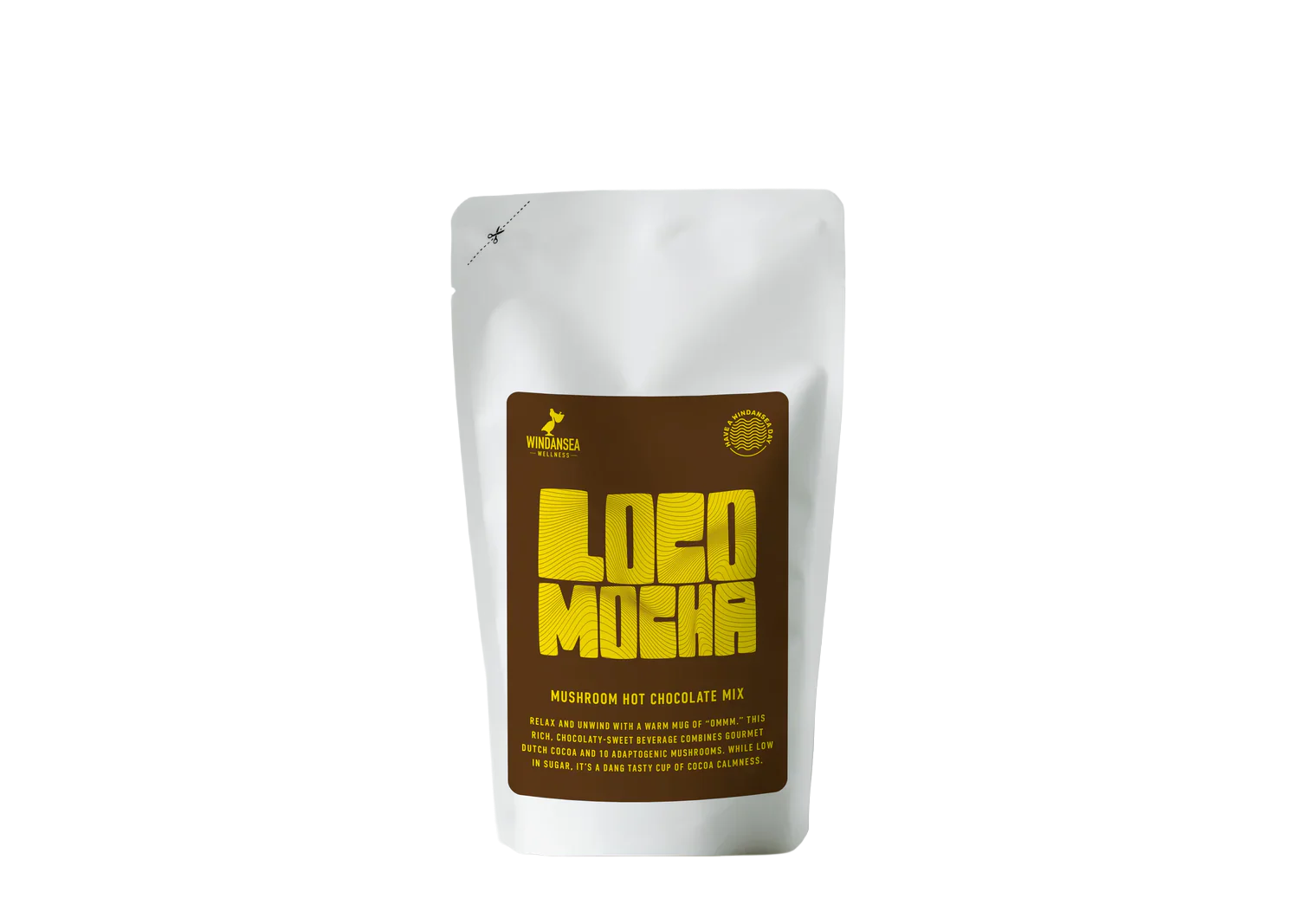 Windansea Coffee - Loco Mocha Mushroom Hot Chocolate Mix - 80g - 640mg Mushroom Blend per Serving - 10 Servings