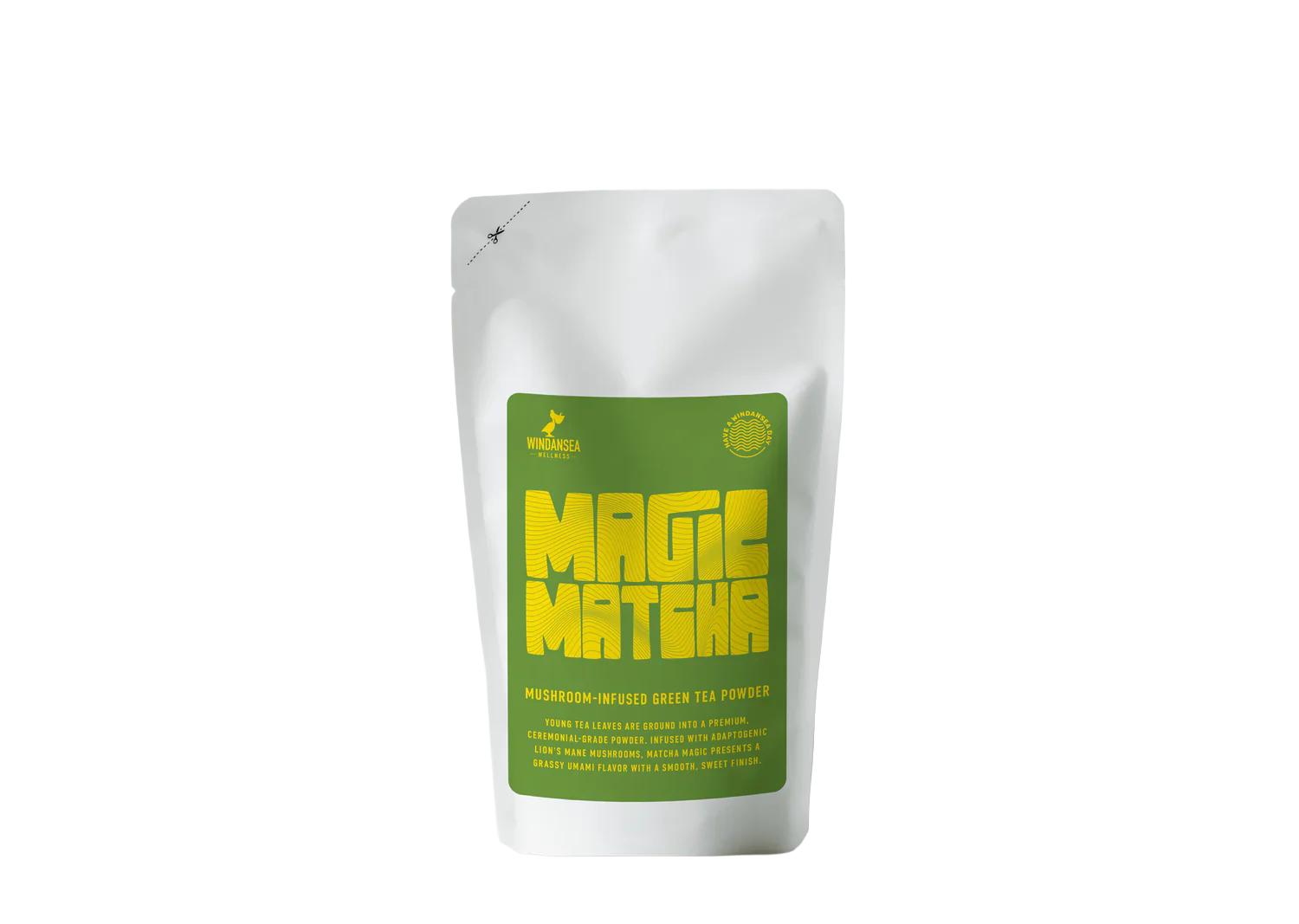 Windansea Coffee - Magic Matcha Mushroom Green Tea Powder - 50g - 400mg Lion's Mane per Serving - 20 Servings