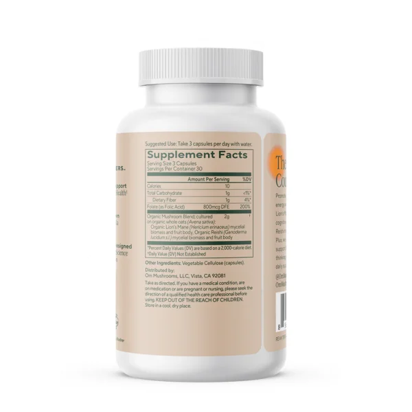 Om Mushroom Superfood - Brain Fuel Mushroom Capsules - 90ct - 30 Servings - Image 2
