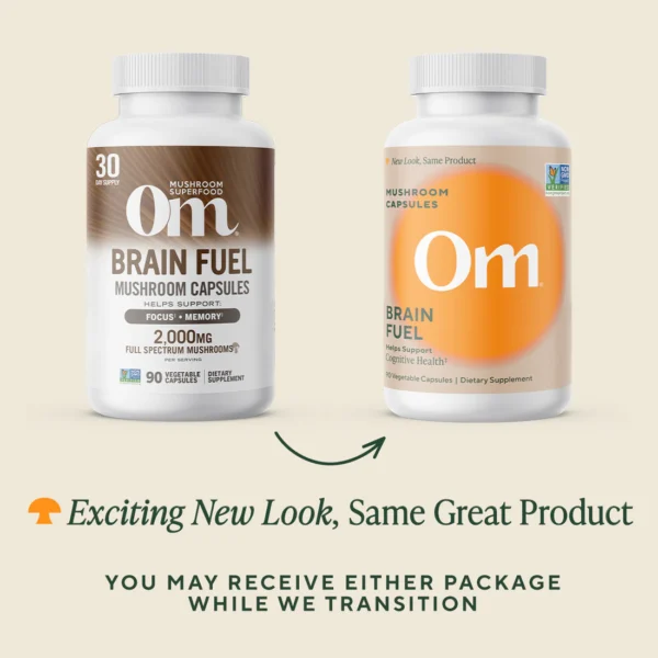 Om Mushroom Superfood - Brain Fuel Mushroom Capsules - 90ct - 30 Servings - Image 3