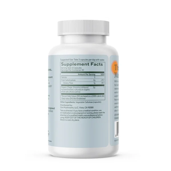 Om Mushroom Superfood - Chaga Mushroom Capsules - 90ct - 30 Servings - Image 2