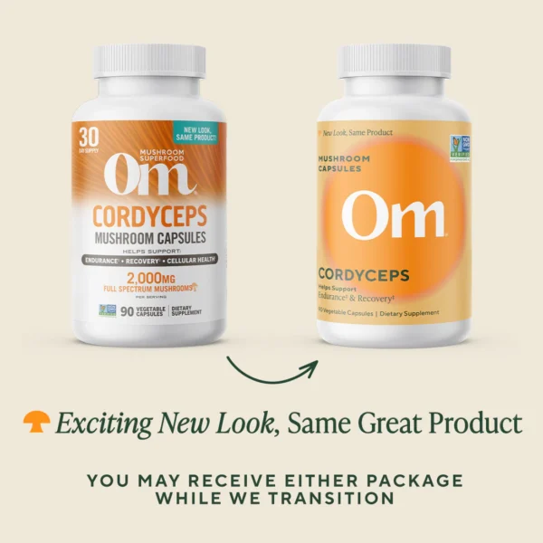 Om Mushroom Superfood - Cordyceps Mushroom Capsules - 90ct - 30 Servings - Image 3
