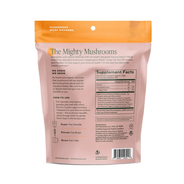 Om Mushroom Superfood - Immune Blend Organic Mushroom Powder - 100g - 50 Servings - Image 2