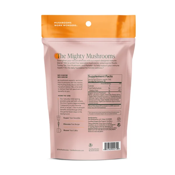 Om Mushroom Superfood - Immune Blend Organic Mushroom Powder - 100g - 50 Servings - Image 4