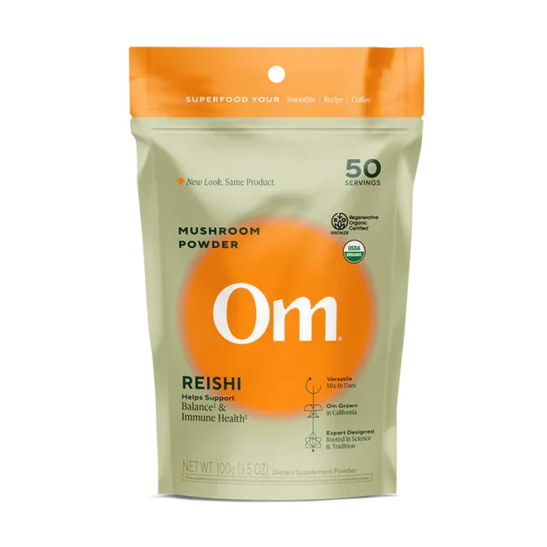 Om Mushroom Superfood - Reishi Organic Mushroom Powder - 100g - 50 Servings