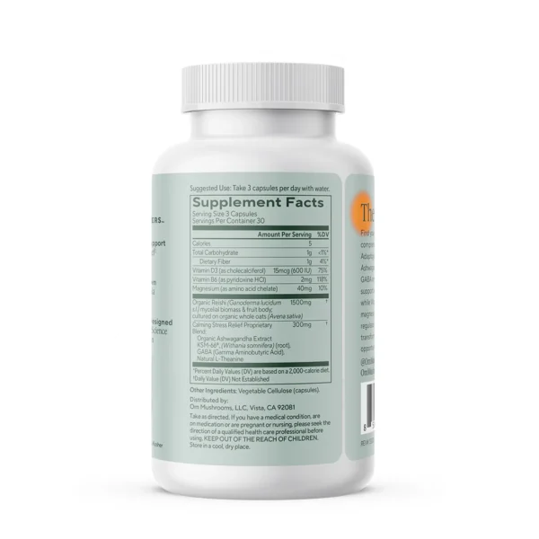 Om Mushroom Superfood - Relax Mushroom Capsules - 90ct - 30 Servings - Image 2