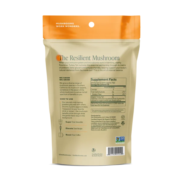 Om Mushroom Superfood - Turkey Tail Organic Mushroom Powder - 200g - 100 Servings - Image 2