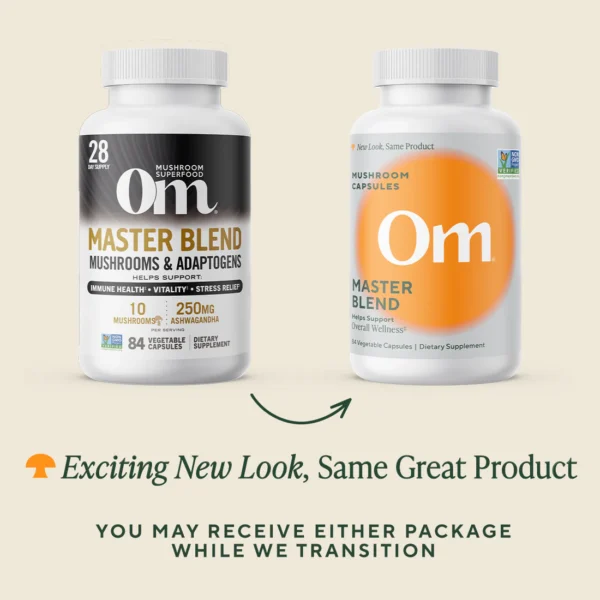 Om Mushroom Superfood - Master Blend Mushroom Capsules - 168ct - 56 Servings - Image 2