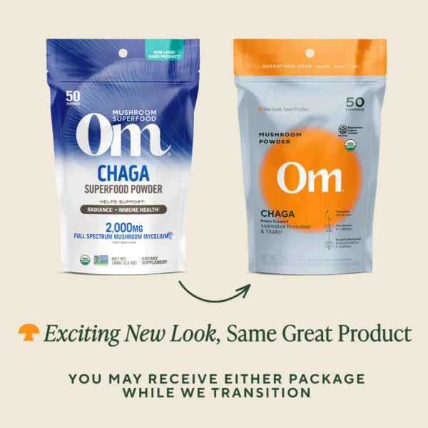 Om Mushroom Superfood - Chaga Organic Mushroom Powder - 100g - 50 Servings - Image 4