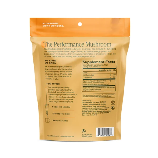 Om Mushroom Superfood - Cordyceps Organic Mushroom Powder - 100g - 50 Servings - Image 2
