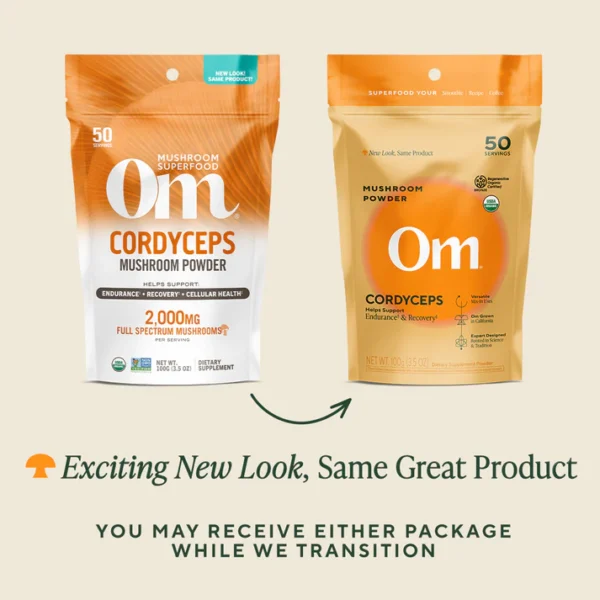Om Mushroom Superfood - Cordyceps Organic Mushroom Powder - 100g - 50 Servings - Image 3