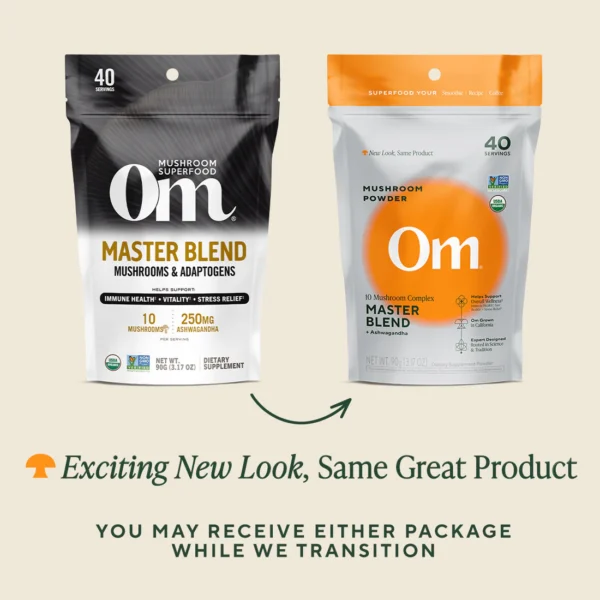 Om Mushroom Superfood - Master Blend Organic Mushroom Powder - 63g - 28 Servings - Image 3