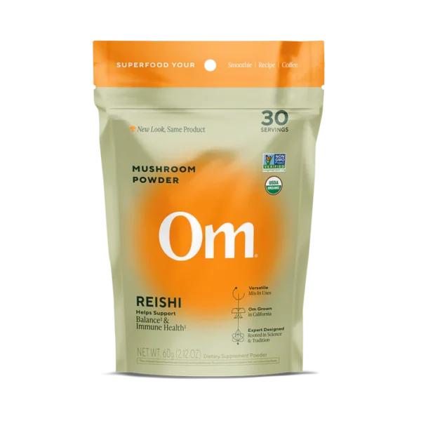 Om Mushroom Superfood - Reishi Organic Mushroom Powder - 60g - 30 Servings