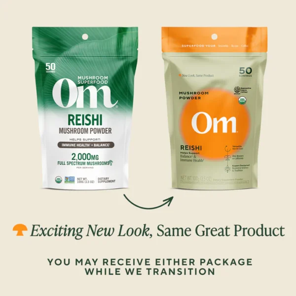 Om Mushroom Superfood - Reishi Organic Mushroom Powder - 60g - 30 Servings - Image 3