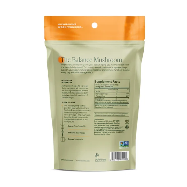 Om Mushroom Superfood - Reishi Organic Mushroom Powder - 60g - 30 Servings - Image 4