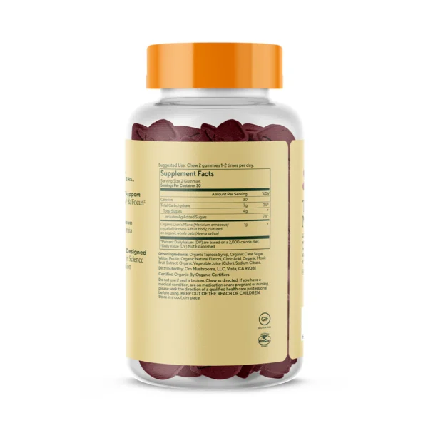 Om Mushroom Superfood - Lion's Mane Mushroom Gummies - Strawberry - 60ct - 30 Servings - Image 2