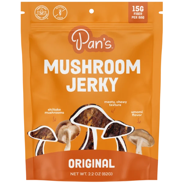 Pan's Mushroom Jerky - Original Mushroom Jerky - Shiitake - 62g - 2 Servings