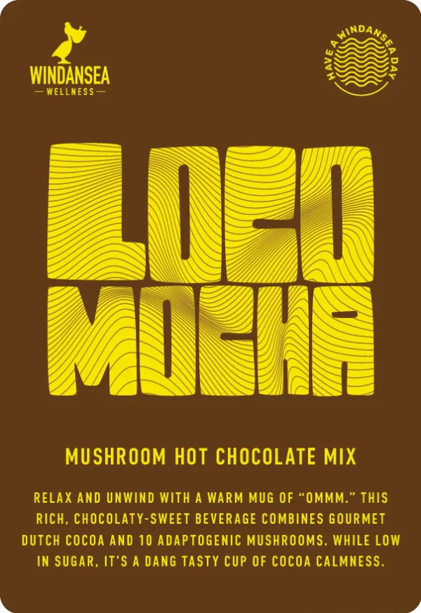 Windansea Coffee - Loco Mocha Mushroom Hot Chocolate Mix - 80g - 640mg Mushroom Blend per Serving - 10 Servings - Image 3